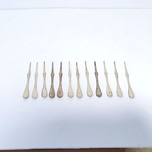 Bigelow Bros. & Kennard Nut Picks Set of 12 Antique 1853 Monogrammed 5"